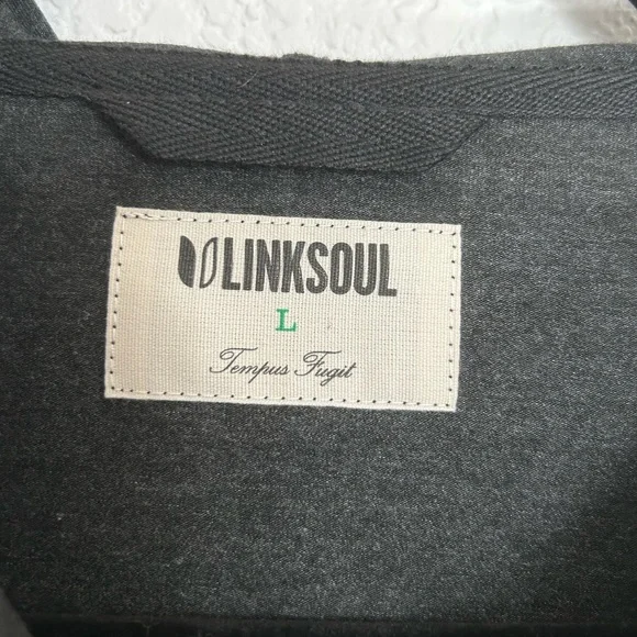 Linksoul Men's Charcoal Hoddie Zip-Up Lightweight jacket with pockets - Picture 7 of 10